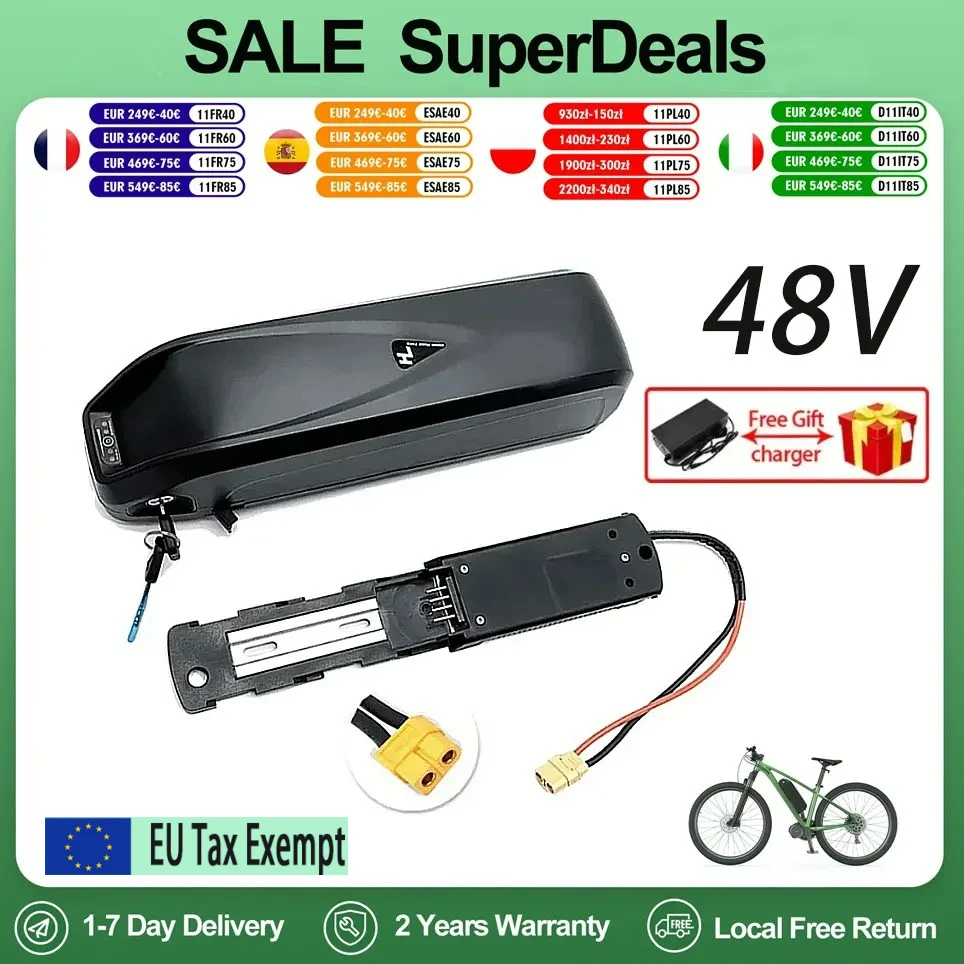 Brandneue 36V 48V 20AH/30AH/40AH Hailong Aibik Batterie 30A BMS 350W 500W 750W 1000W 18650 Batterie Kostenloser Versand und Ladegerät