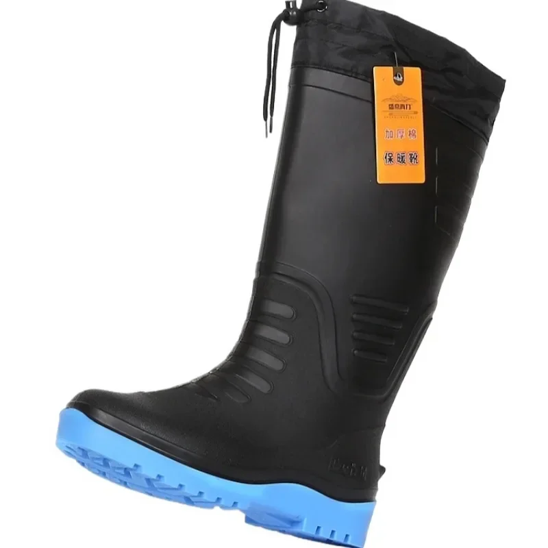 Botas altas de inverno masculinas SP2 com forro de lã, botas de chuva impermeáveis e antiderrapantes, calçados de pesca para proteção do trabalho,