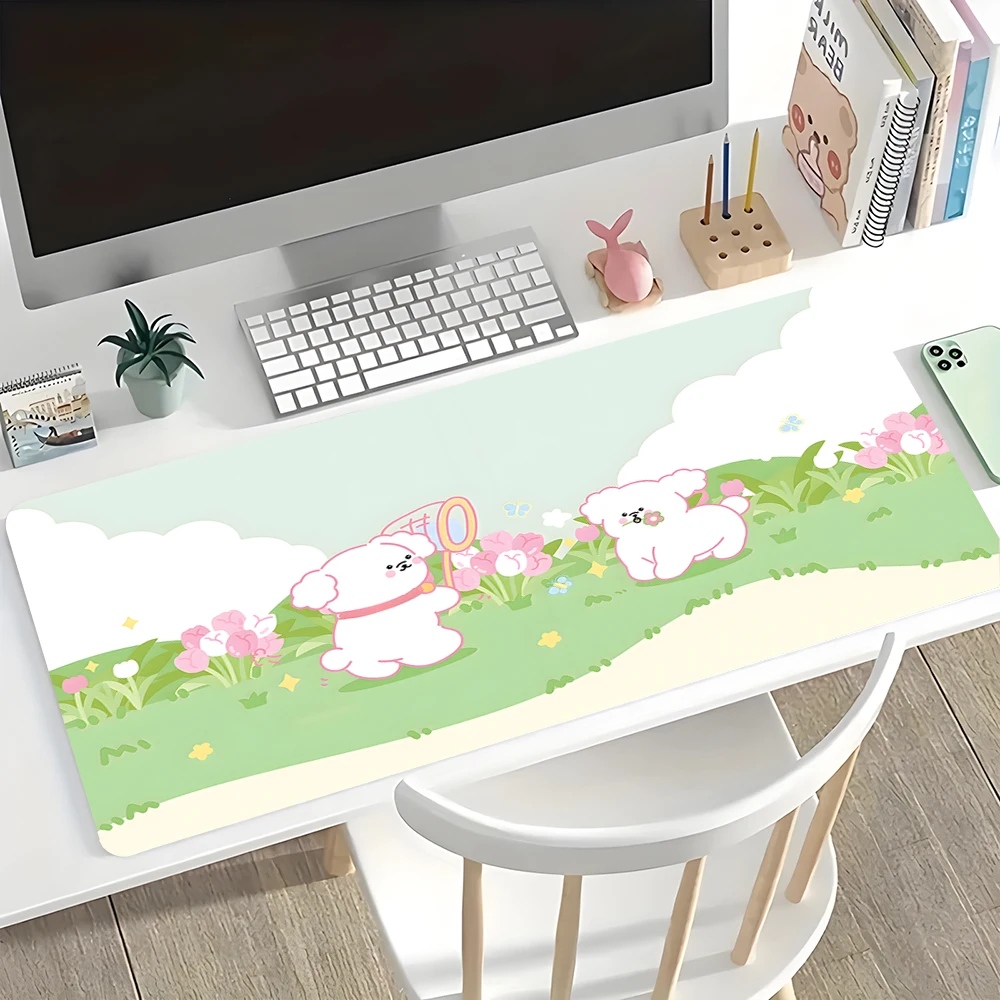 

Kawaii Large Mouse Pad XXL Gamer Mousepad Cute Non-Slip Computer Mouse Mat Office Rubber Laptop Desk Mat 900x400mm Keyboard Pad