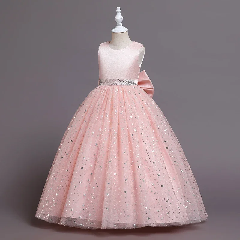 Robe de Princesse à Paillettes pour Fille, Tenue de Soirée pour Demoiselle d'Honneur, Bal, Costume de ixde Mariage, 4, 8, 12, 14 Ans, Nouvelle Collection