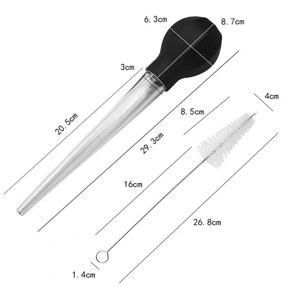 Durable  Turkey Baster Tube Pump Easy to Clean BBQ Baster Syringe Tube Pump Food Grade Scale Kitchen Syringe Kitchen Tool