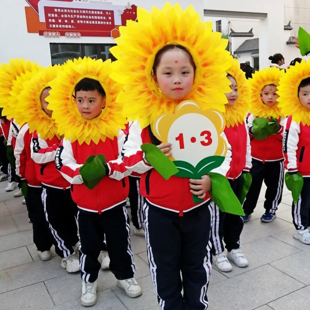 Headdress Cosplay Headgear Costume Aldult Hat Silk Cloth Sunflower Nature-inspired