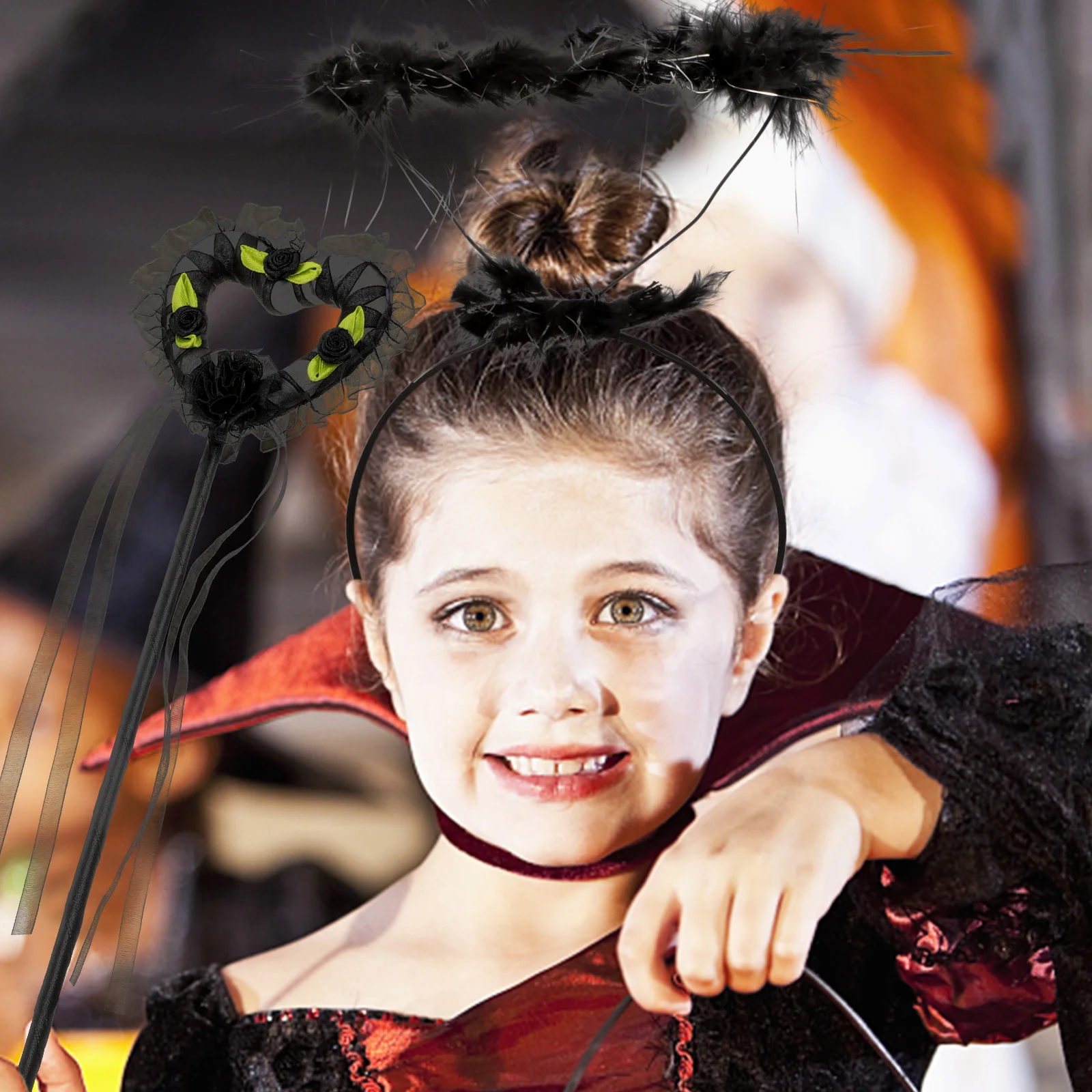 

Plastic Wings Props Fairy Angel Costume Kit Kids Girls Halloween Party Cosplay Accessories Lightweight Headband Wand Set