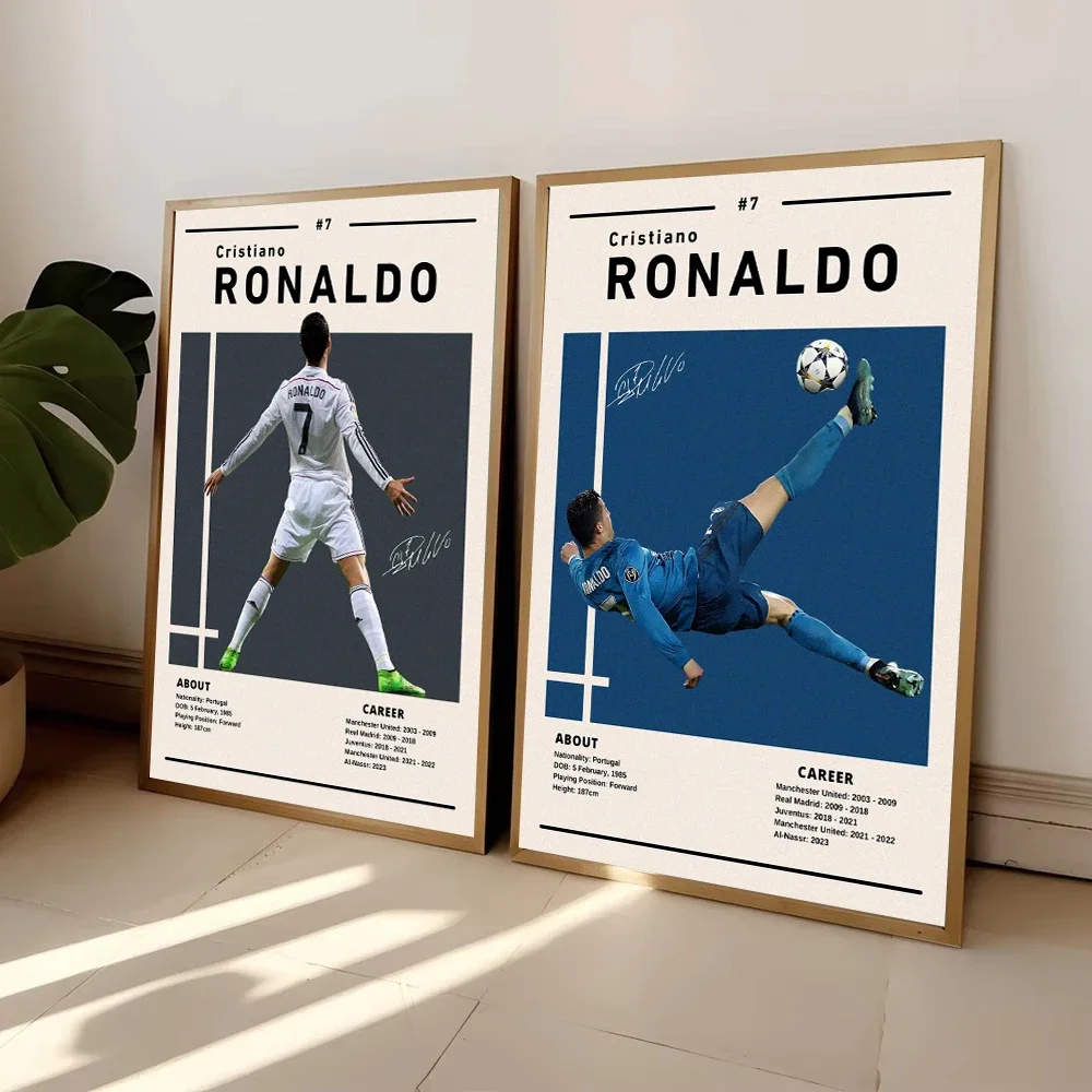 Mundialmente famoso jogador de futebol estrela de futebol r-ronaldos esporte cartaz pintura em tela nordic arte da parede fotos casa menino decoração do quarto