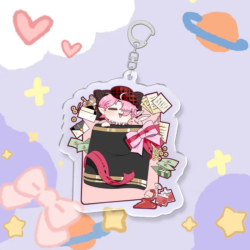 Game Nu: Carnival 6CM Anime Keychain Sleeping Figure Eiden Aster Morvay Edmond Cartoon Key Chain Backpack Pendant Accessories