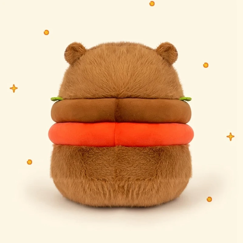 1 Piece Realistic Capybara Burger Plush, Plushie Toy, Total Height About 20Cm Soft Hamburger Food Stuffed Toys Doll