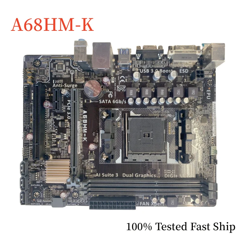 

For ASUS A68HM-K Motherboard A68H 32GB Socket FM2/FM2+ DDR3 Micro ATX Mainboard 100% Tested Fast Ship