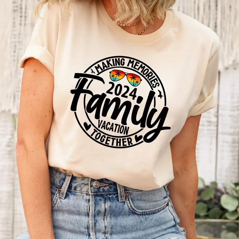 

Семейный отдых 2024, футболка с воспоминаниями вместе, подходящая для пляжной поездки