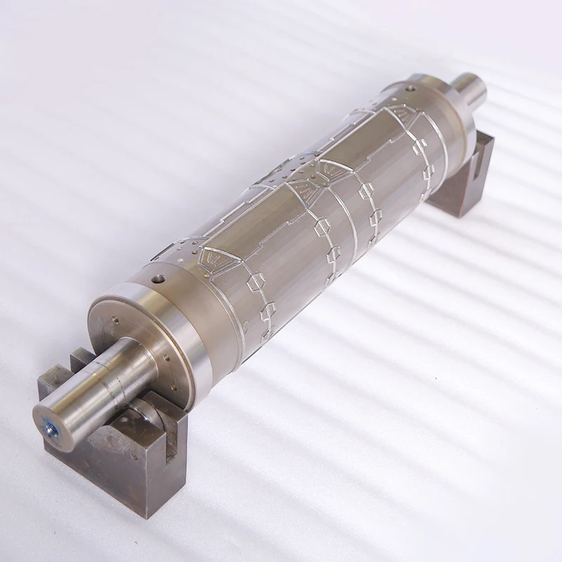 New large-size Cr12Mov/DC53 steel HRC60 powder coating rotary die for box hamburger cutting rollers