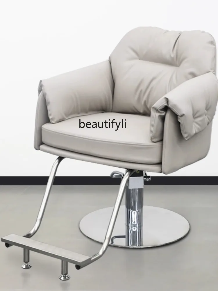 Hairdressing Chair Lifting Rotating Barber Shop Chair Simple Hair Cutting Perm Dyeing Seat for Hair Salon