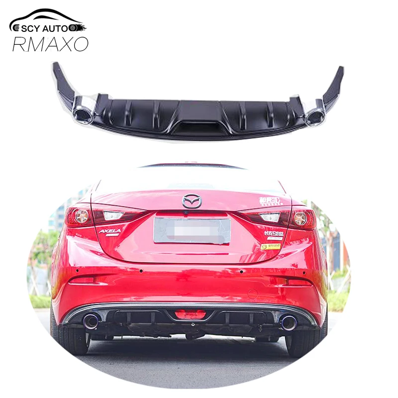 

For Mazda 3 Axela ABS Rear Bumper Diffuser Bumpers Protector For 2017-2019 SC Axela Body kit bumper rear lip rear spoiler