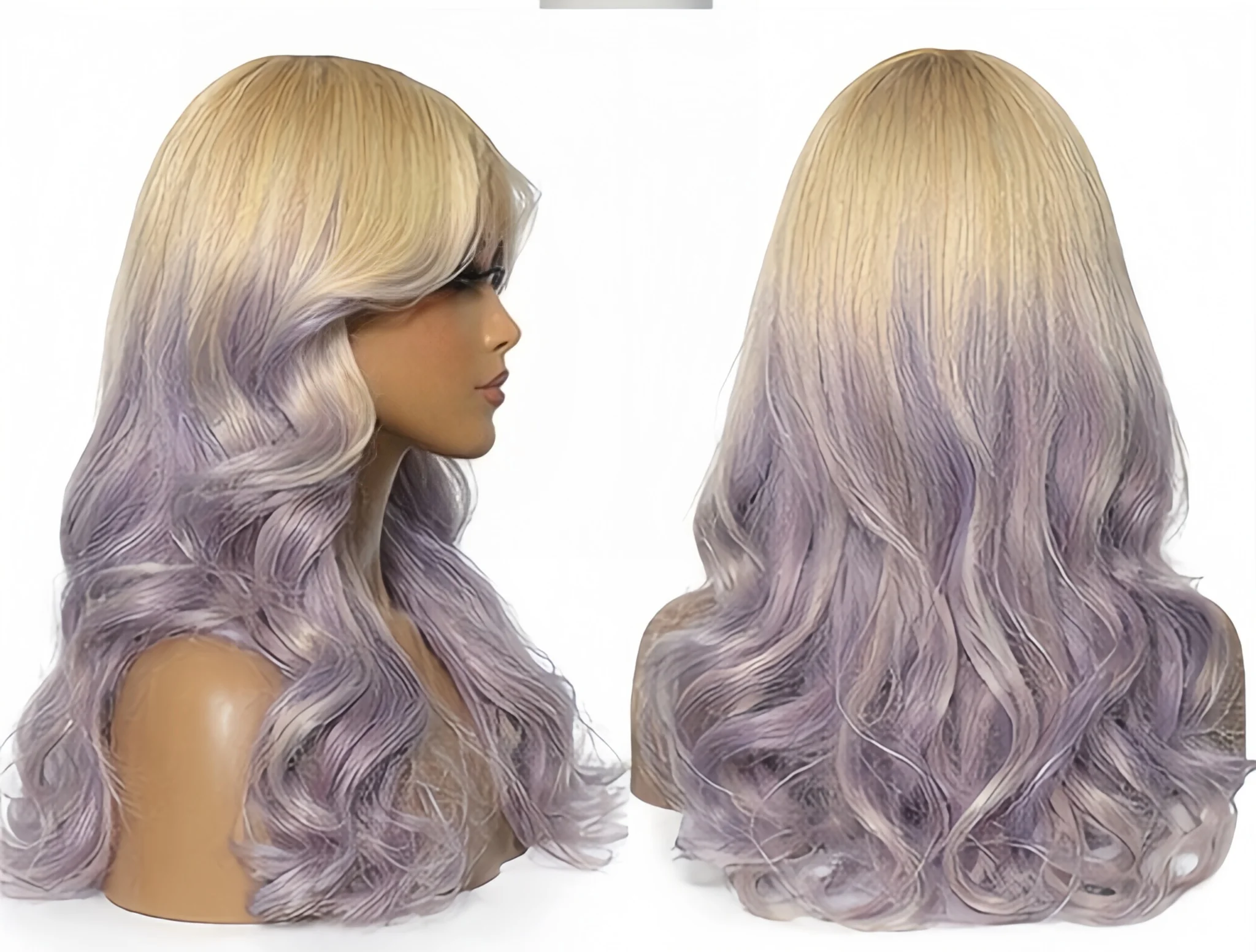 Blonde Purple Colored Ombre 13x4 13x6 Transparent Lace Front Wig Pre-Plucking 100% Brazilian Body Wave Human Hair Wig For Women