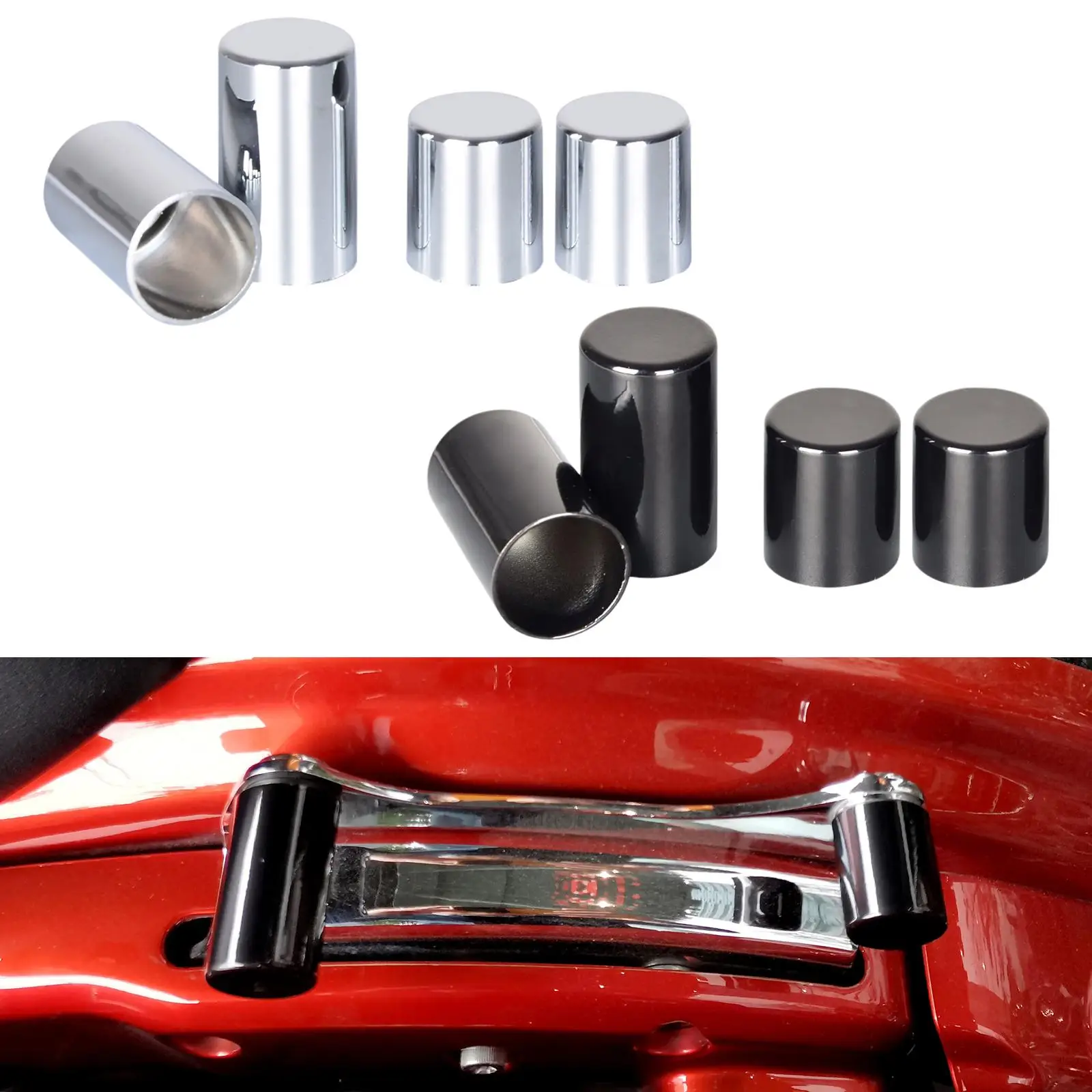 4 قطع من أغطية أجهزة الإرساء المصنوعة من الكروم تناسب Harley Street Glide #4