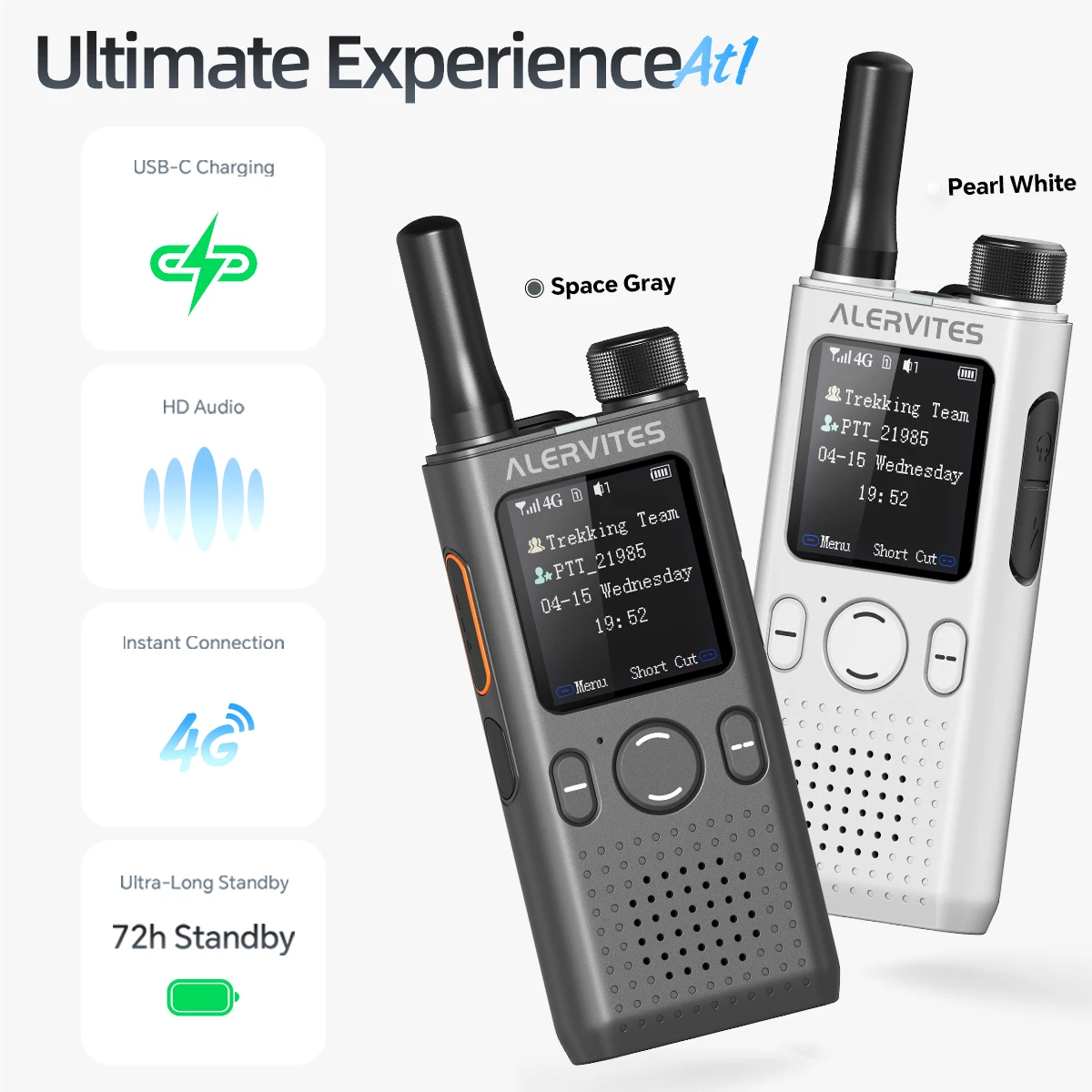 Baofeng PoC-AT1 4-5G Walkie Talkie Cross Regional Communication Secure Encryption Portable Two Way Radio for Team Use Choice SIM