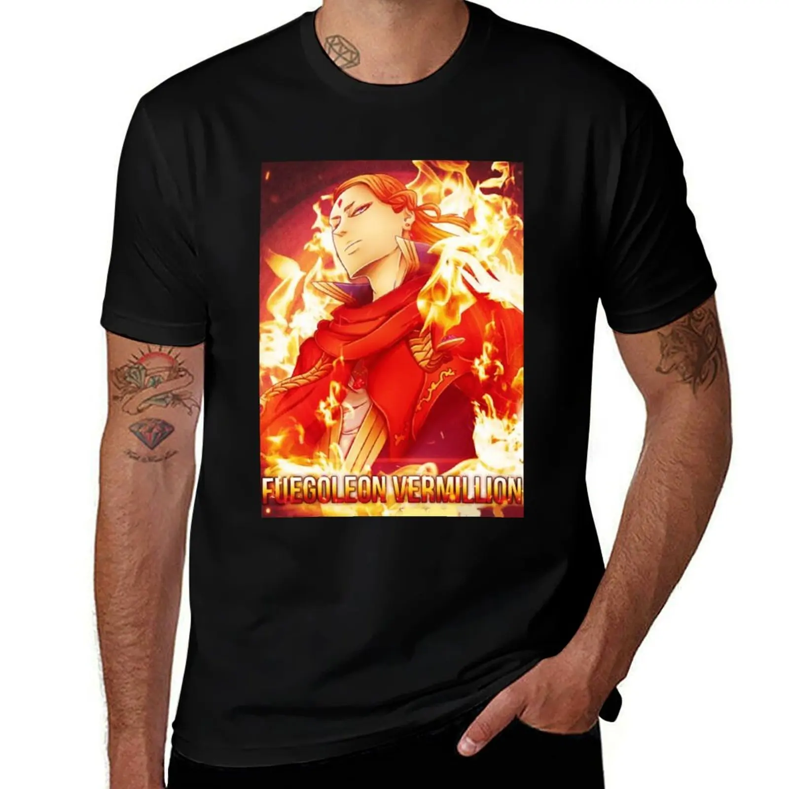 

cotton man shirt t cotton Premium t T-Shirt man t shirt for anime men . shirts Fuegoleon 100% Vermillion