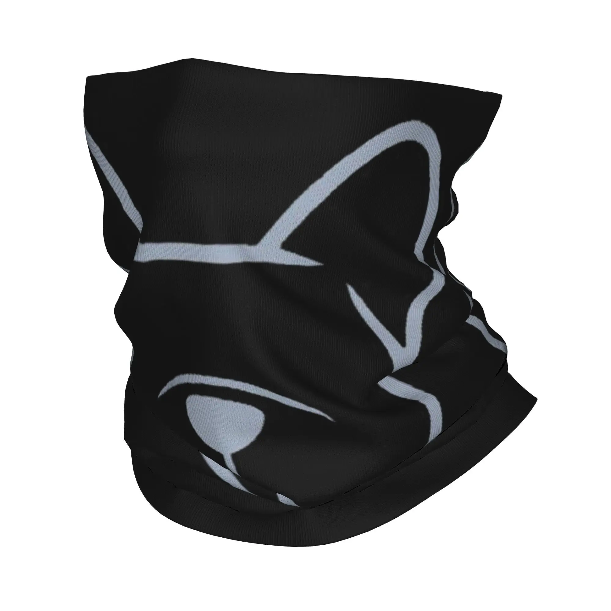 Silhouette per il viso Bulldog francese in grigio chiaro su Navy Bandana Ghetta per il collo Maschera stampata Sciarpa Fascia calda per la corsa