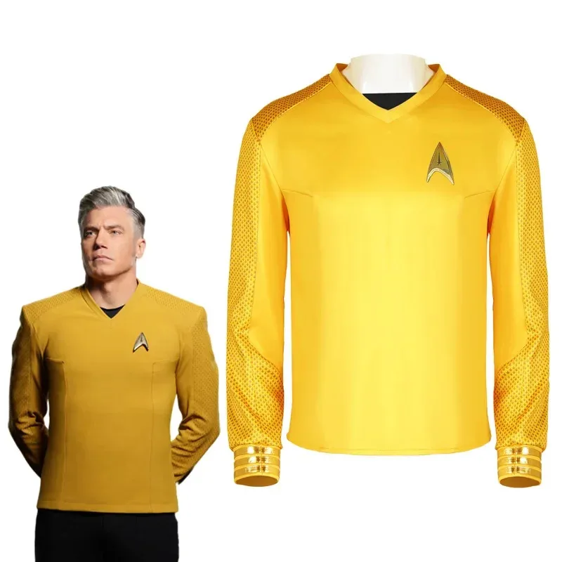 ♥ ♥ Disfraz de Cosplay de la Película Star Trek Generations 2026, Abrigo de Christopher Pike, Camisa de Capitán, Uniforme para Fiesta de Disfraces