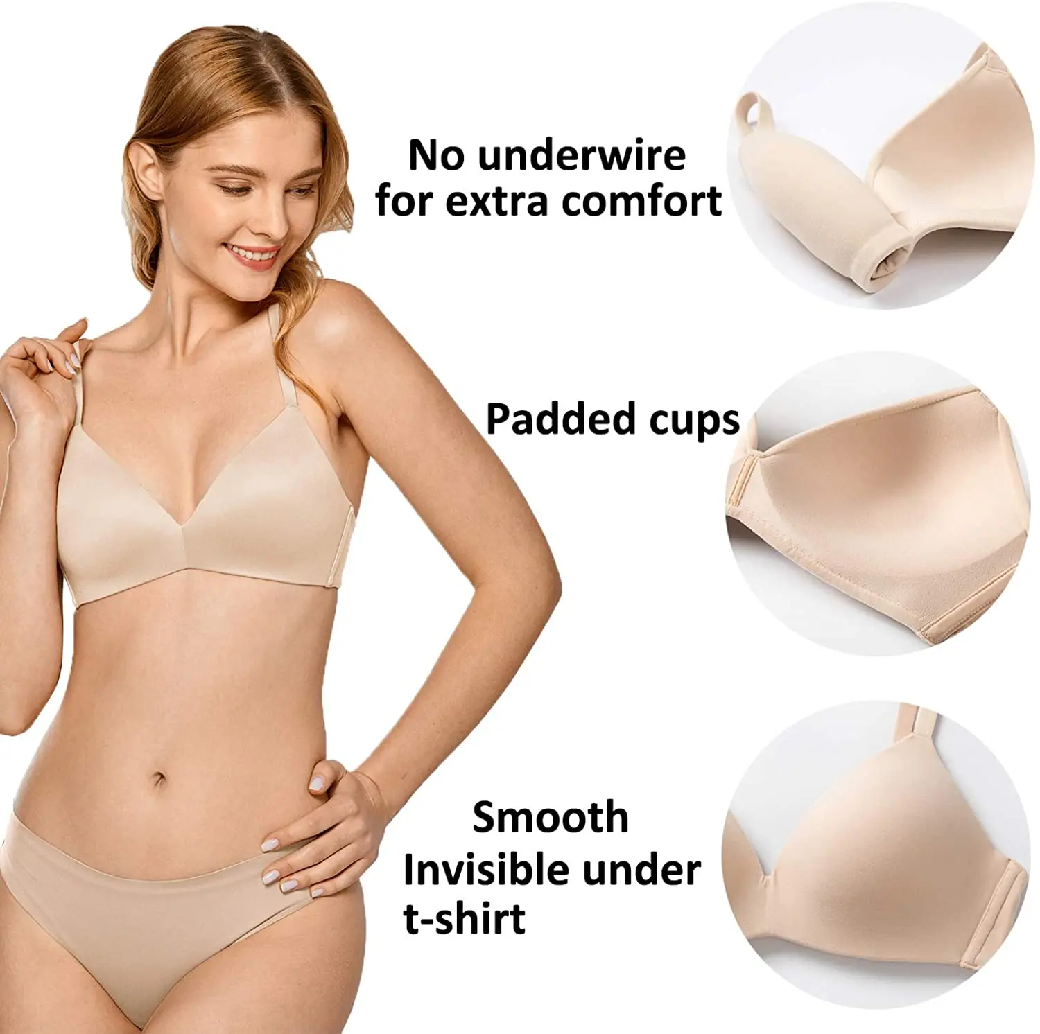 

Women Seamless Bras Thin Push Up Bra No Wire Brassiere A B Cup Underwear Bra Three Quarters 3/4 Cup Lingerie Thin Soft Sexy