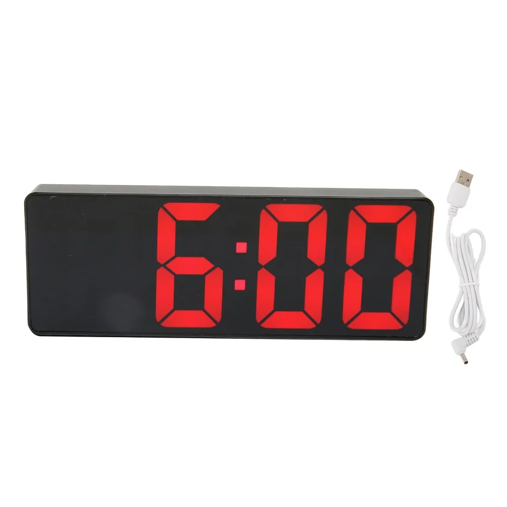Temperature Display Digital Alarm Clock Mirror LED Display Adjustable Brightness LED Alarm Clock Electronic Desktop Clock