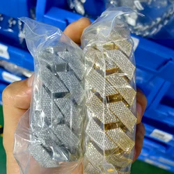Sparkling Big Guy Thick Heavy 30MM Hand Setting 7 Rows Cuban Chain CZ Diamond Stone Cuban Link Necklace Hip Hop Jewelry
