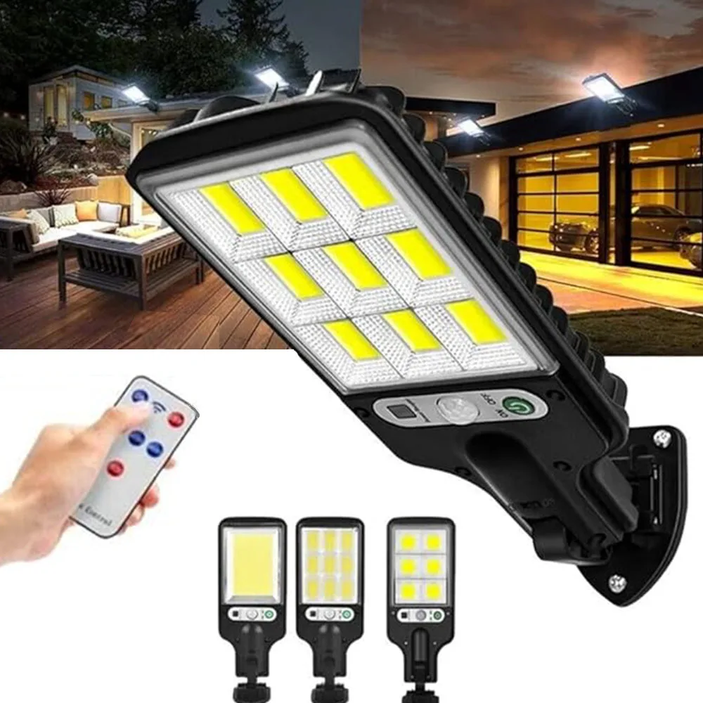 Luces solares LED para exteriores con Sensor de movimiento impermeable de 3 modos, iluminación de seguridad, farola de pared LED para camino de jardín y Patio