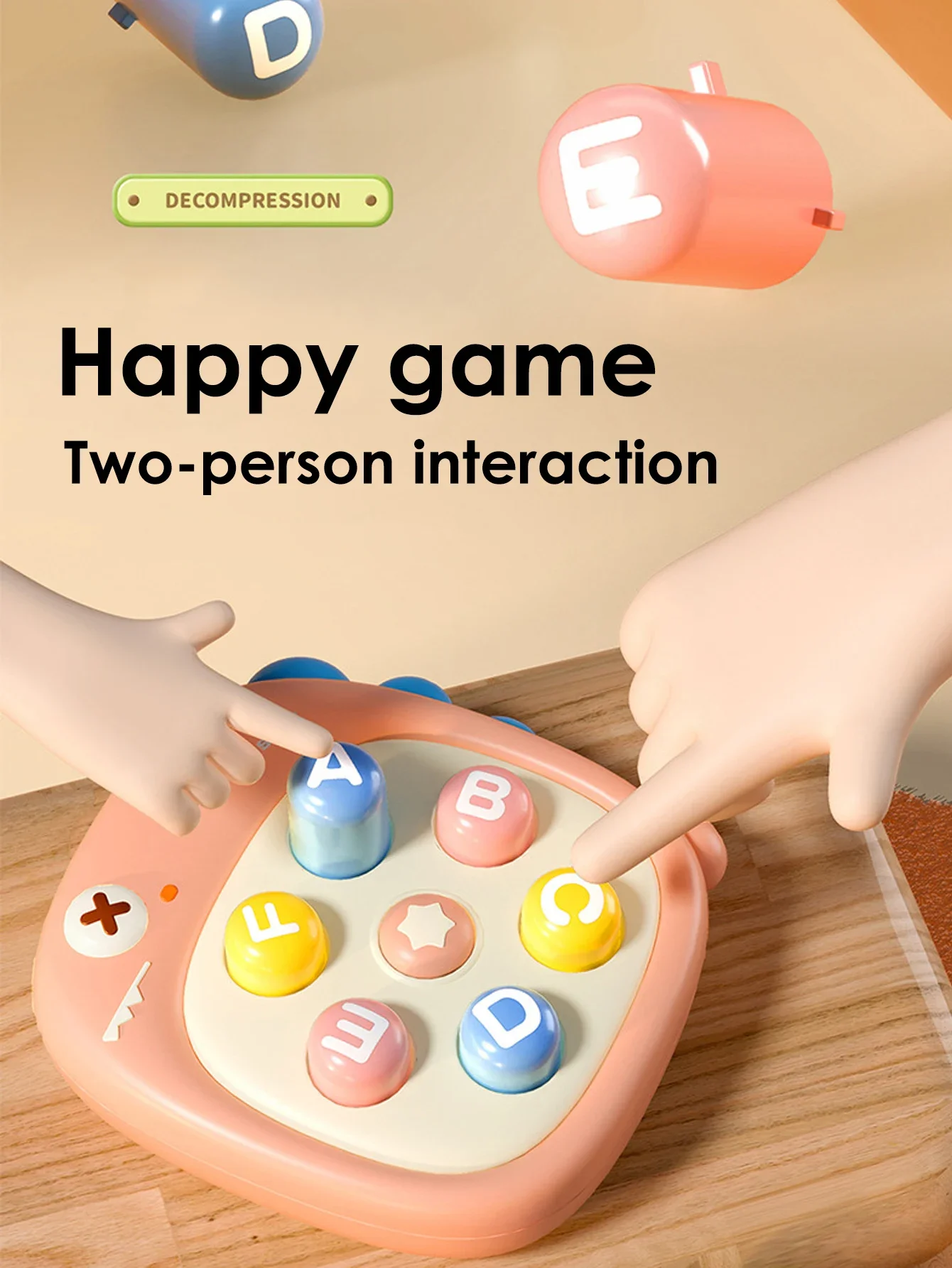 1PCS Mini Whack-a-Mole Hand-eye Coordination Educational Toy Random Color Children's Pinch Finger Decompression Toy Best Gift