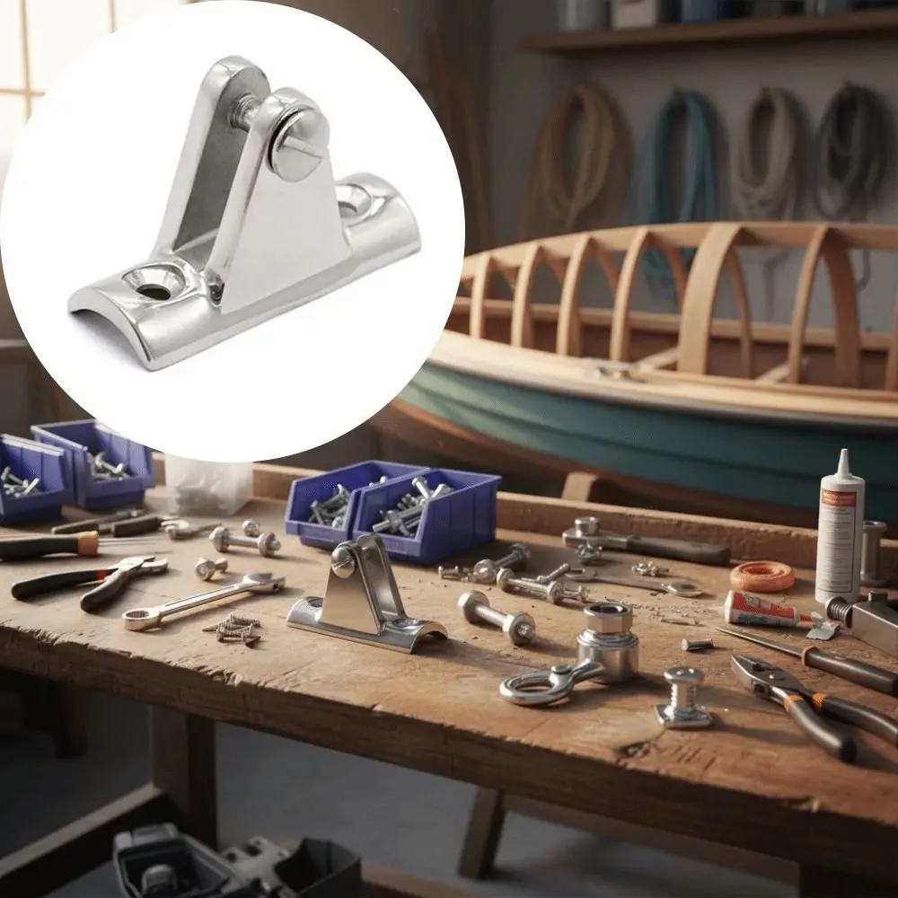 Stainless Steel Bimini Top Fitting Concave Base Mount Slide Cover Marine Hardware Slide Cap 316 Stainless Steel Deck Hinge