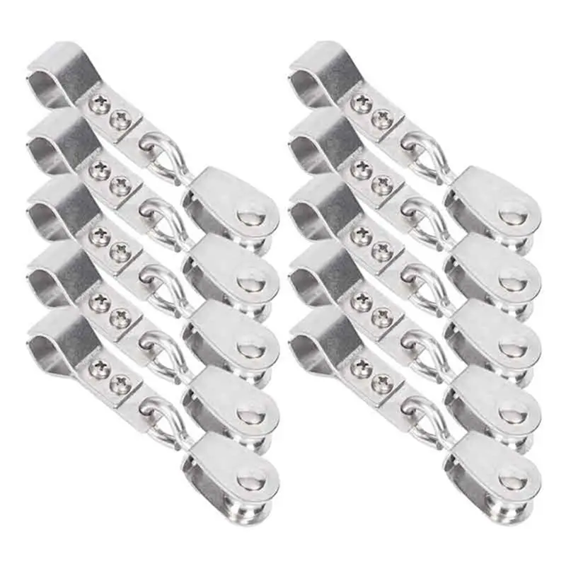 

【ALLOWANCE】10Pcs Stainless Steel Pulley With Clips For Outdoor Pergolas Wave Sun Shade Pipe Clips Hardware Resistance