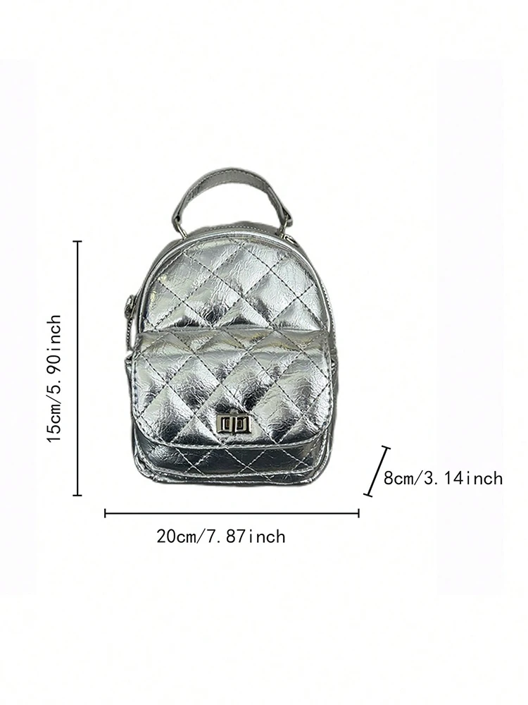 حقيبة ظهر صغيرة بسلسلة شبكية ماسية جديدة لعام 2025 حقيبة ظهر نسائية صغيرة متعددة الاستخدامات للتنقل اليومي