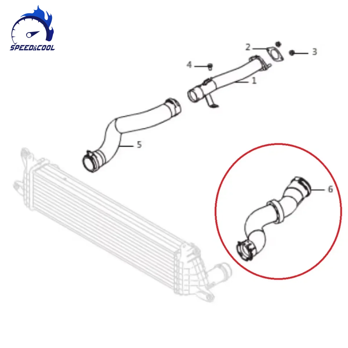 خرطوم منفذ مبرد داخلي من السيليكون سريع وبارد للجدار العظيم GWM Cannon Ute 2.0 من الجانب البارد