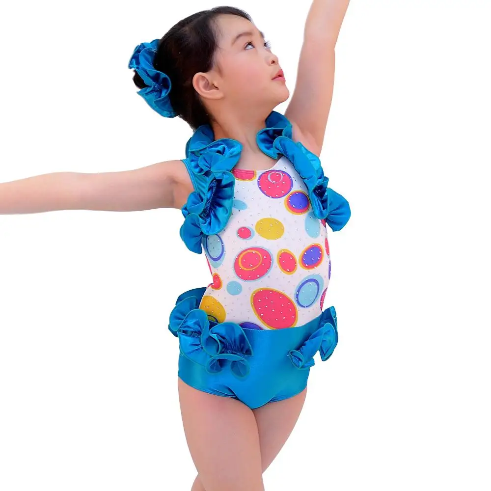 MiDee Dance Costume Colorful Bubbles Lovely Dance Costume for Girls Stoned Leotard Performance Wear