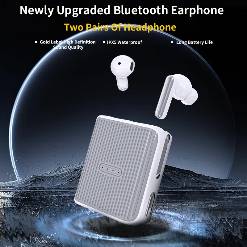 

New Bluetooth Earphone Two Pairs Of Earphones Couple Earphone HiFi Sound Effect Long Battery Life Listen Music IPX5 Waterproof