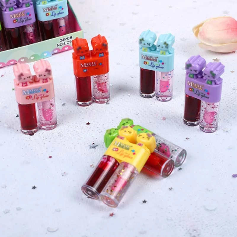 24Pcs Cute Hello Lip Gloss Lip Tint 6 Colors Set Long Lasting Waterproof Liquid Lipstick  Women Lips Makeup Wholesale