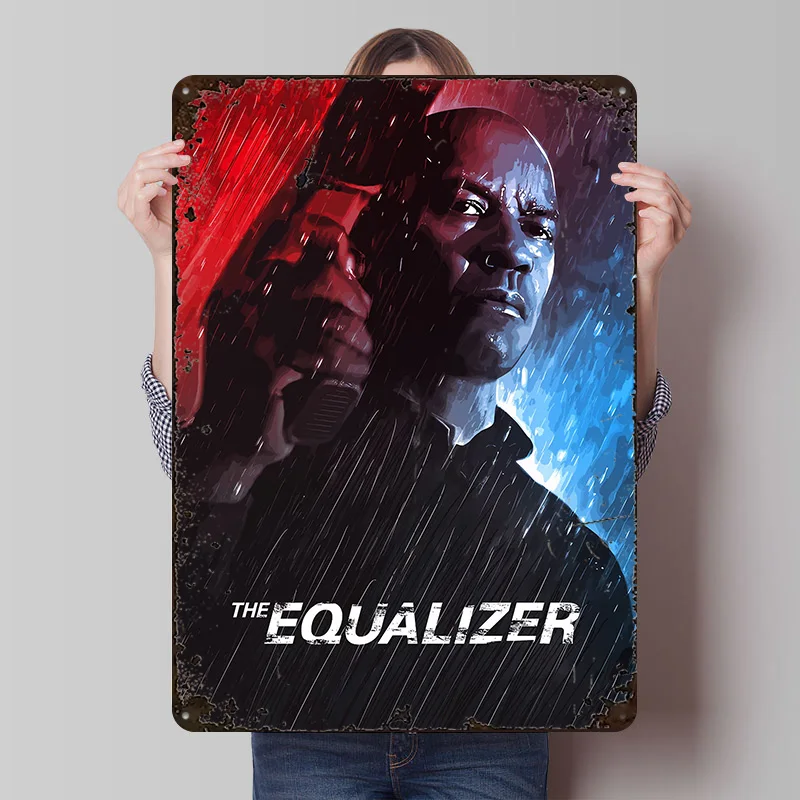 The Equalizer Movie Tinplate Poster Customized Wall Art Vintage Metal Signs Retro Tin Plaque for Mancave Decoration Gaming House