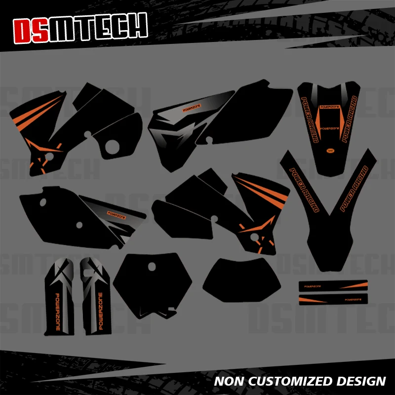 DSMTECH for KTM EXC EXCF 125 200 250 300 400 450 525 2003-04 SXF EXC 2004 Full Graphics Decals Stickers Kit Custom Number Name