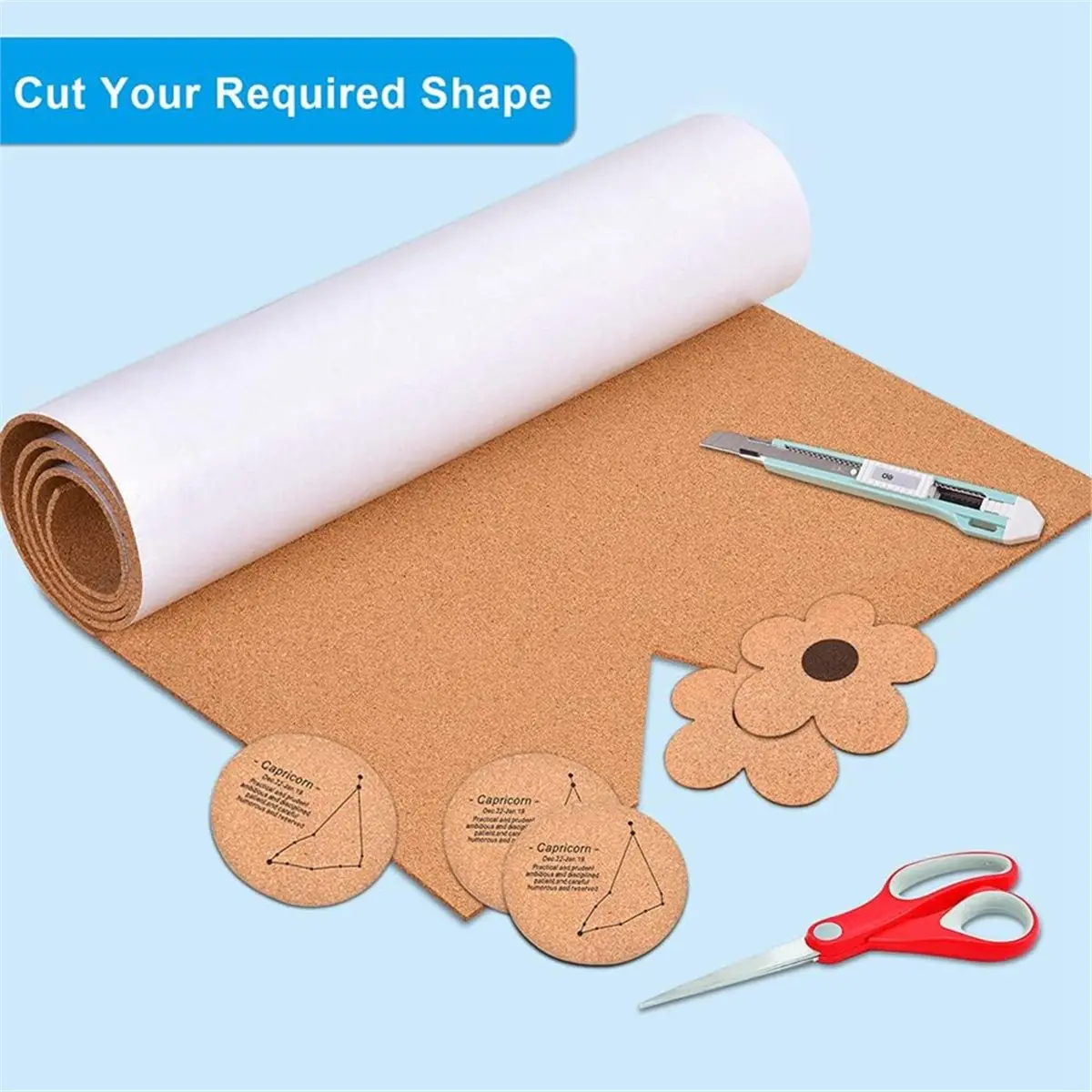 KSOL Self-Adhesive Cork Board Roll, 1/8Inch Thick Cork Boards for Walls, 20x16inch Cork Board Roll for , Home, School