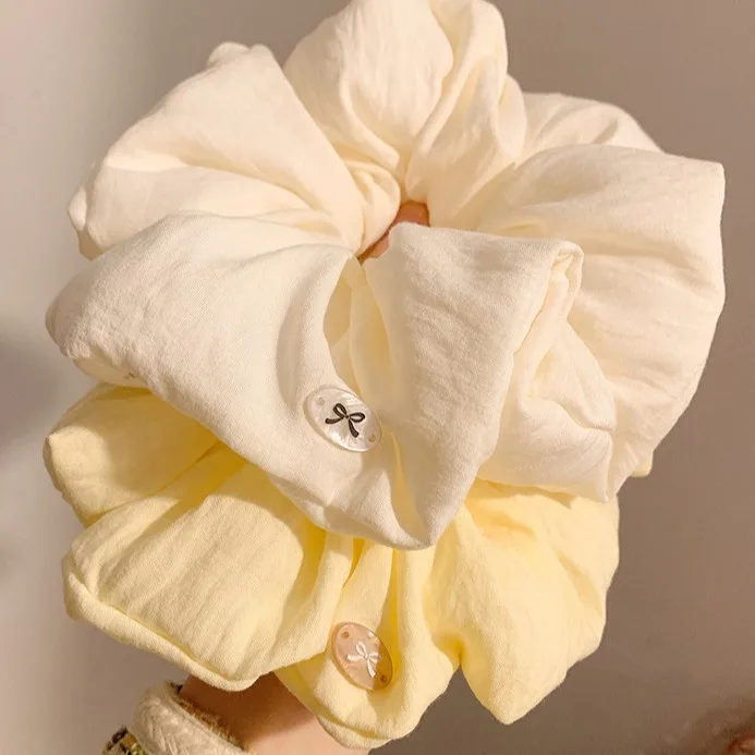 

1 шт. резинка для волос в форме банта «Крем-пирожок», очень мягкая, молочно-белая, большая, эластичная, для хвоста, 2026New Premium Daily