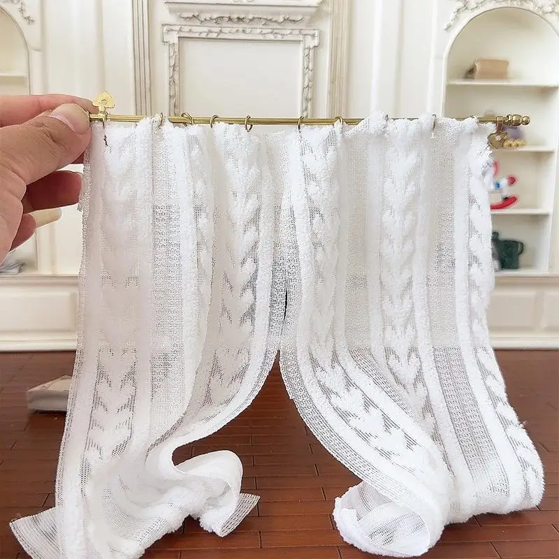 1 Piece Dollhouse Miniature Curtain Rod Metal Hook Up Rings Window Fitgs Furniture Model Decor Toy Doll House Accessories