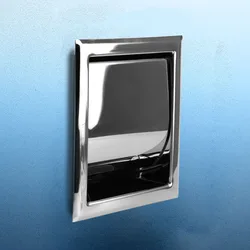 Roll Paper Box Toilet Paper Holder Concealable Wall Mounted Stainless Steel Polished Chrome