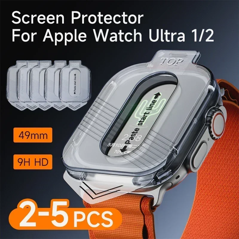 1–5 Stück High Definition 9H gehärtetes Glas Smartwatch Displayschutzfolie für Apple Watch Ultra 2 49 mm