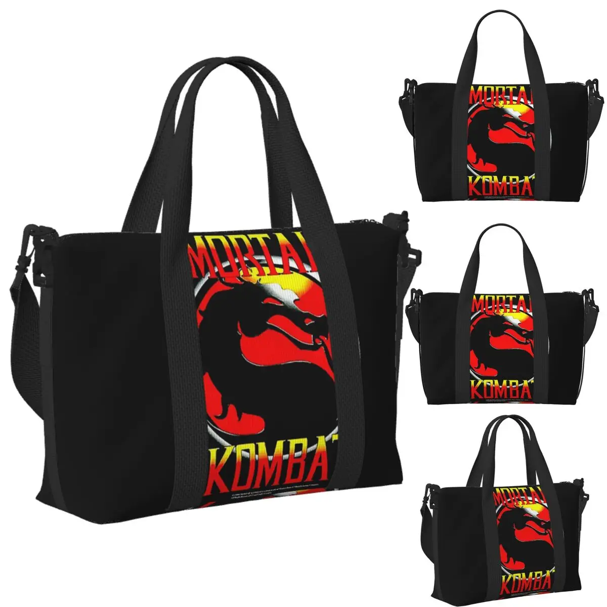 

Custom Mortal Kombat Beach Travel Bag Large Capacity Tote Bags for Gym Sport Women Shopping Duffle Shoulder Bag