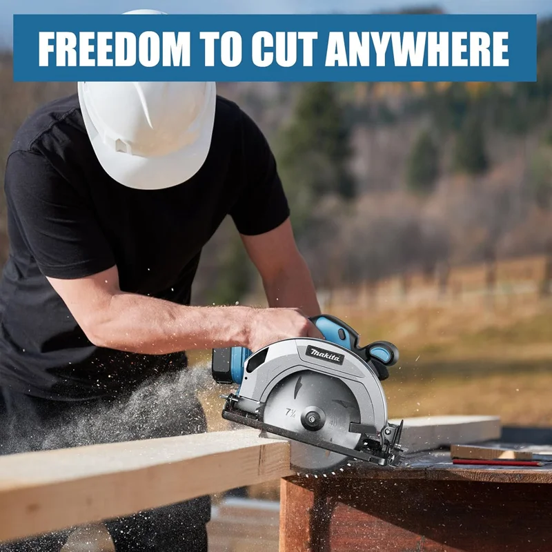 Makita 7 Inch 5000RPM Brushless Circular Saw Cordless Handheld Woodwork Saw Adjustable Cutting Depth Multifunction Tool
