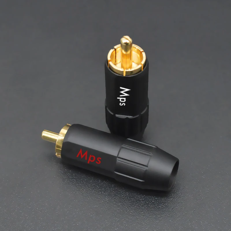 HiFi MPS Flat-8 Audio Copper 24K Golden Plated RCA plug lotus For 8mm cable for CD DVD Amplifier DAC plug