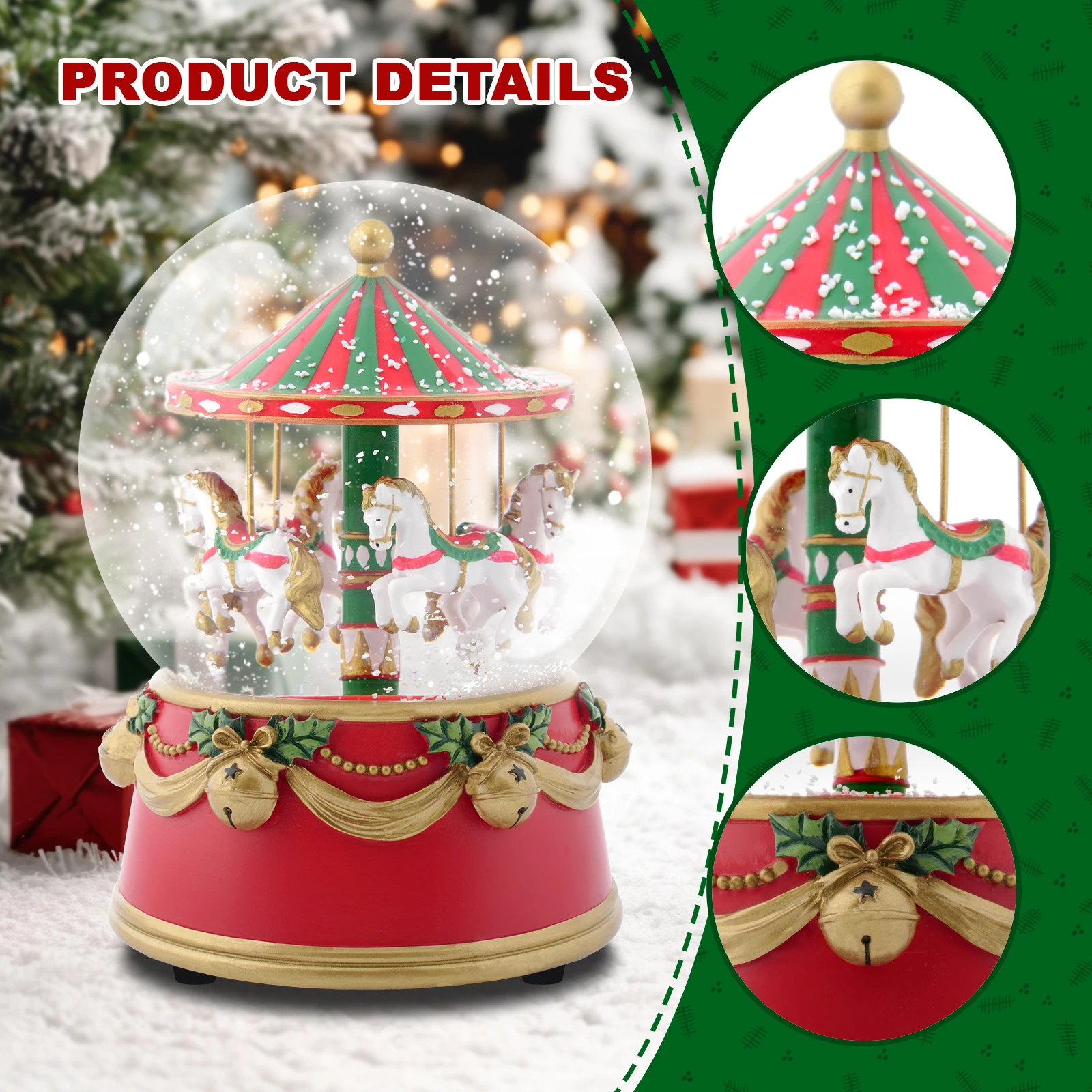 

Christmas Carousel Music Box Create a Magical Holiday Ambiance with Nostalgic Melodies The Perfect Heartwarming Gift for Loved