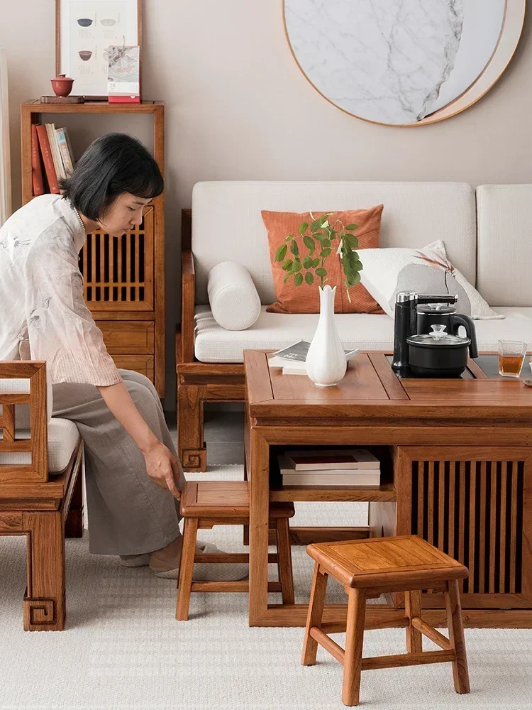 Picture 4: Stone Tea Table Elm Living Room Home Zen Tea Kung Fu Tea Table with Kettle