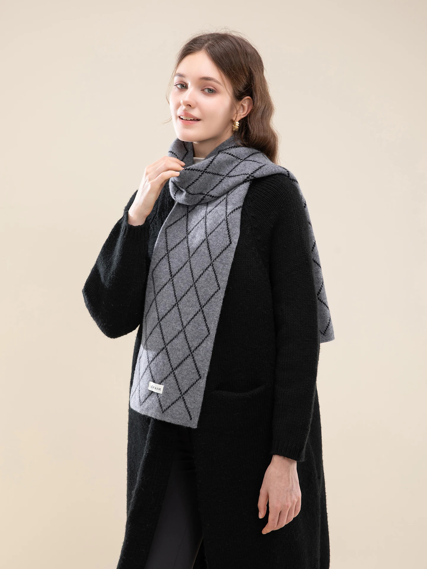 英国風ウールスカーフ-レディース-多用途-暖かいショルダーラップ-2025年秋冬新作-実用的なギフト-長方形スカーフ