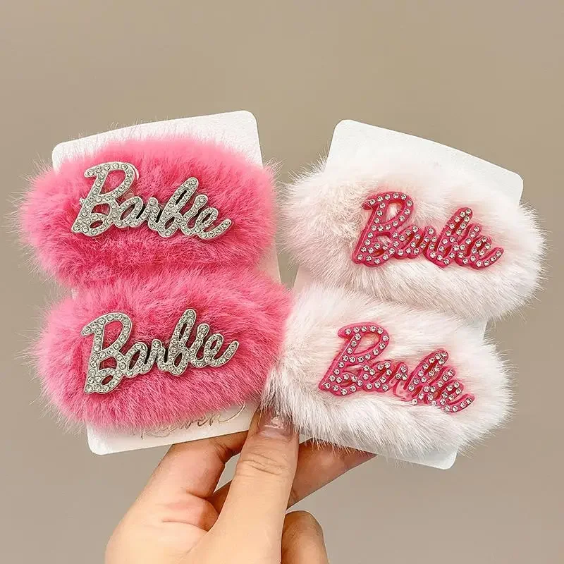 Cute Barbie Girl New Japanese and Korean Kawaii Sweet Creative Cartoon Letter Pattern Plush Headwear Hair Clip Gift Wholesale