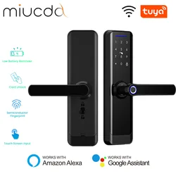 MIUCDA Tuya WiFi Smart Door Lock With Biometric Fingerprint / Smart Card / Password / Key Unlock Smart Life APP Remote Control