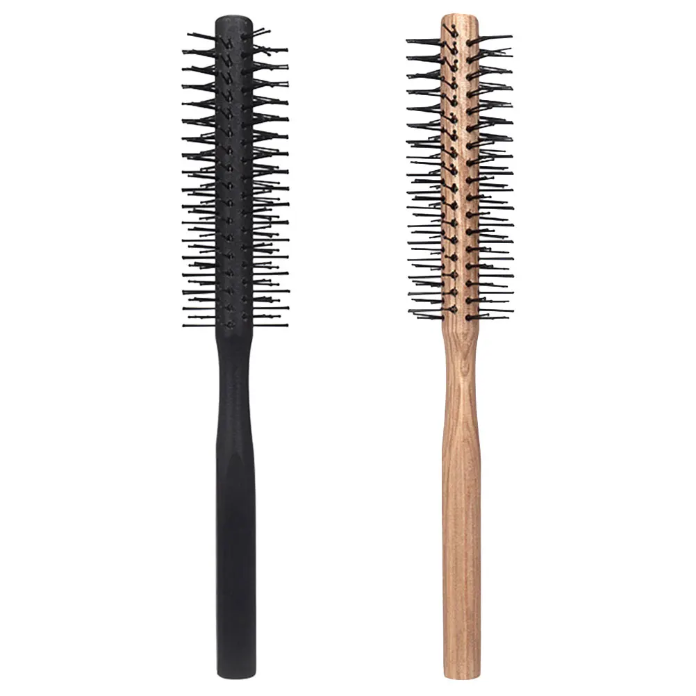 

2pcs Nylon Bristle Round Brush for Blow Drying Curling Styling Lightweight Portable Hairbrush Volume Curl Tool Gift Comb Back