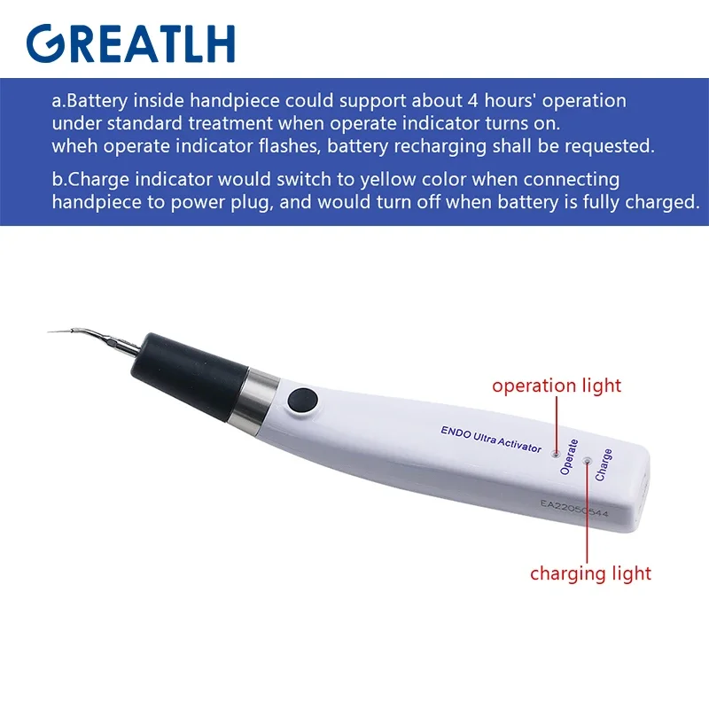 Greatlh Dental Endo Ultra Activator Endo Irrigator Draadloze Ultrasone Activator Met 6Tips Voor Endodontische Behandeling Tandheelkundige Tool